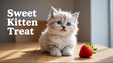 cute kitten eat fruit ai ✨️