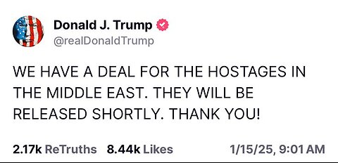 🚨𝐁𝐑𝐄𝐀𝐊𝐈𝐍𝐆: Israel-Hamas have agreed to a hostage release deal.