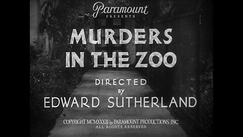 Murders in the Zoo (1933)