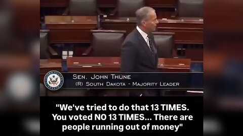 John Thune confronting the dems who are keeping the govt closed