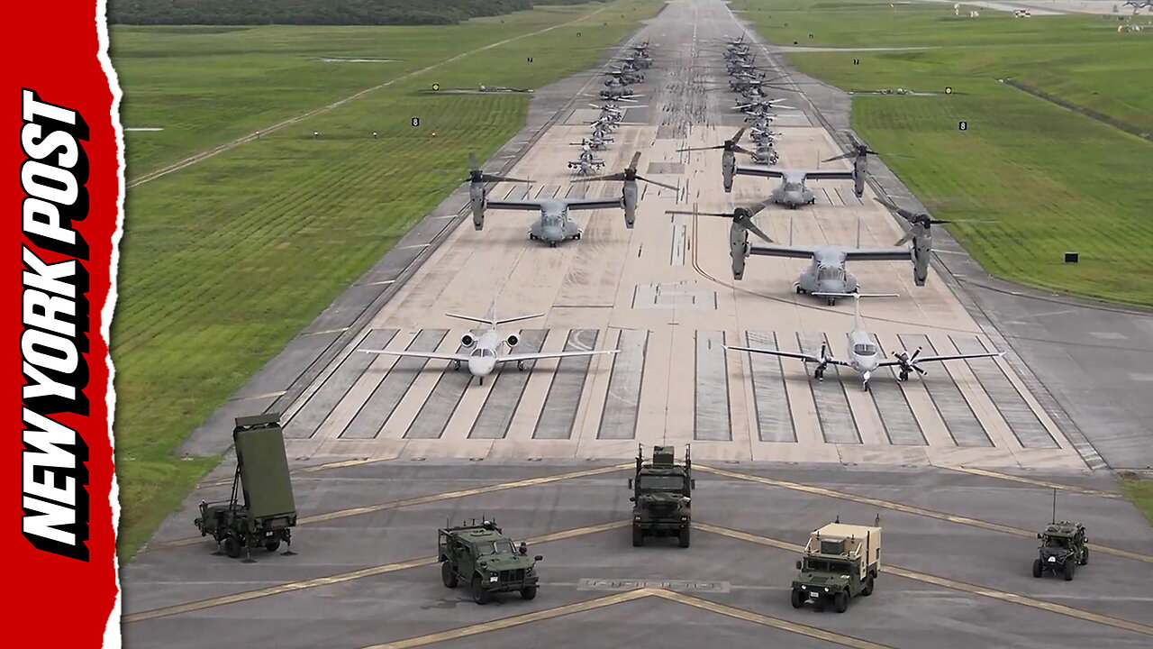 US Marines perform elephant walk at Okinawa Air Station