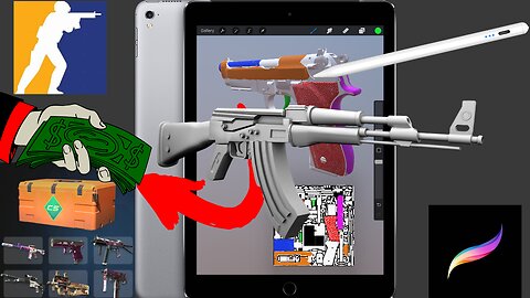 Learn CS2 Skin Making with Me Live Procreate AK-47 CSGO Skins