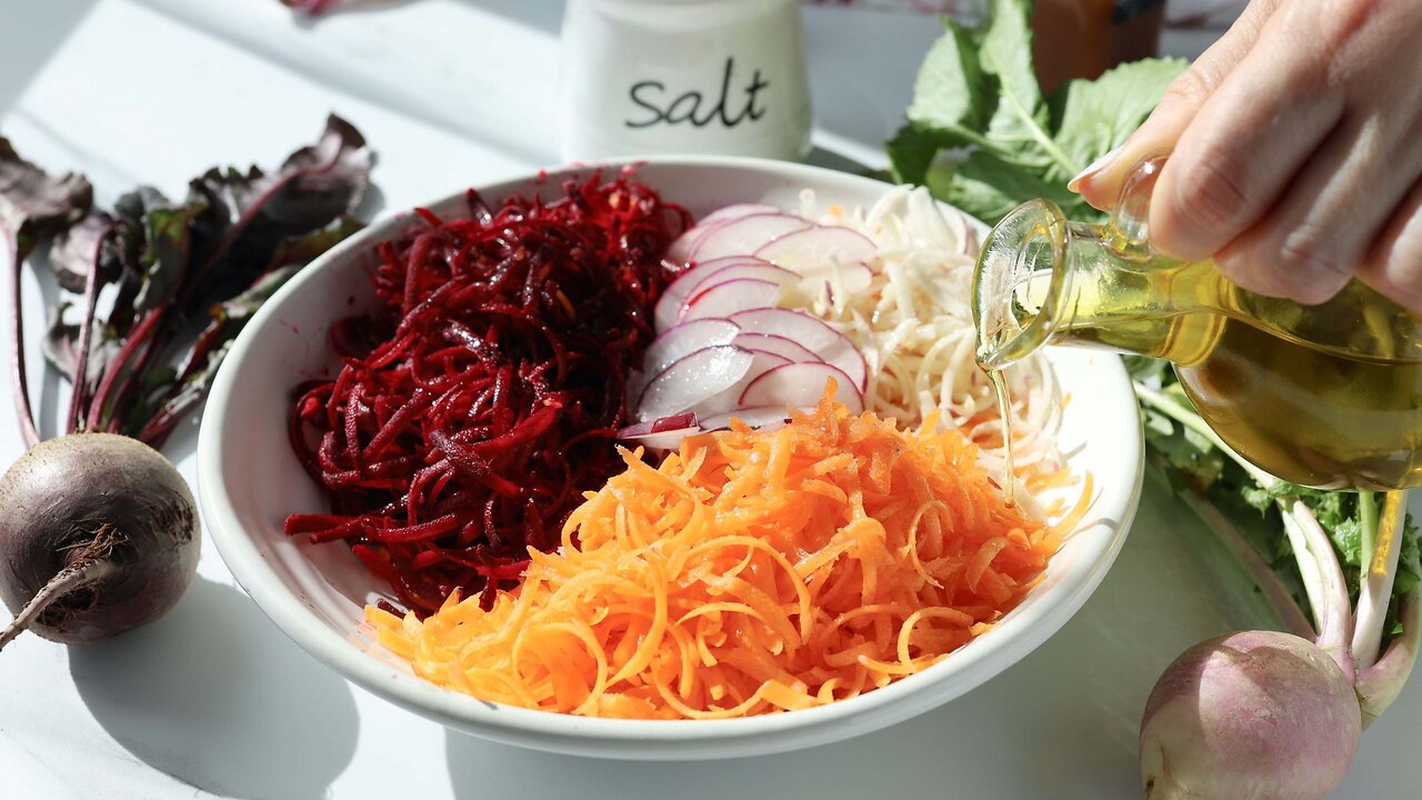 Easy Raw Root Vegetable Salad With a Simple Vinaigrette