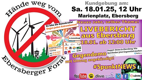 LIVE vom #BÜRGERPROTEST gegen #Windräder im #EbersbergerForst #Ebersberg auch Gegendemo angekündigt