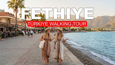 Fethiye, Türkiye 10000 steps beach walking tour 4K 60 FPS