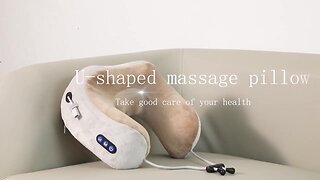 Portable U-Shape Neck Pillow Massage Machine Heat Vibrater Shoulder Neck Muscle Relax