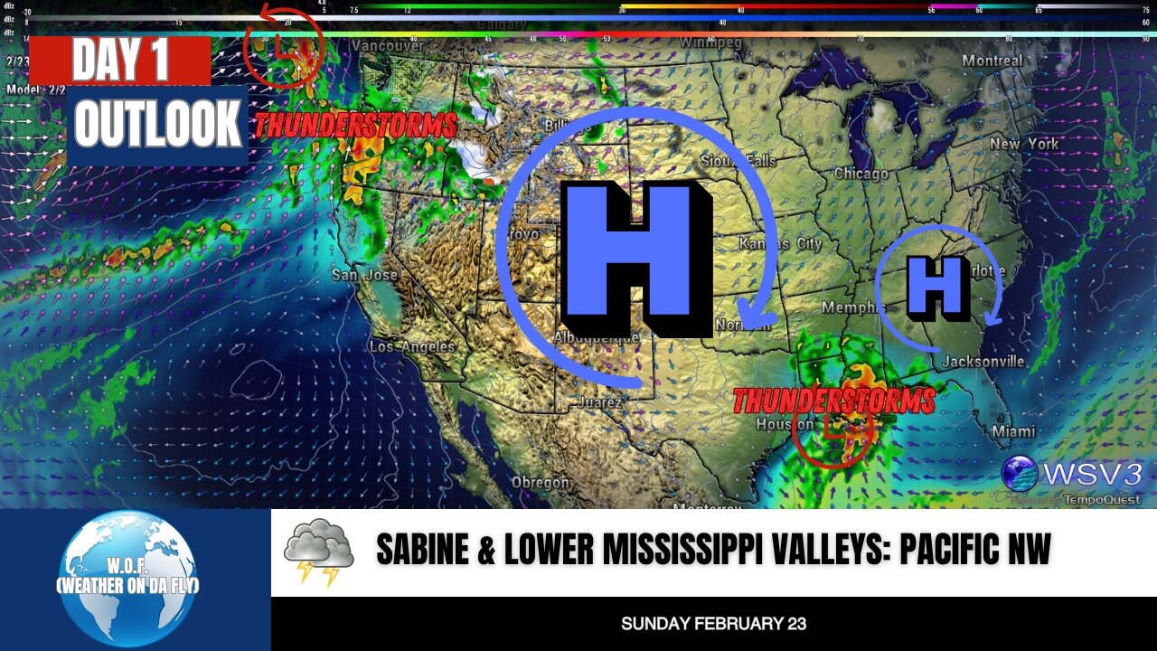 🚨 Feb 23: Thunderstorms Target Louisiana & Southern Mississippi!