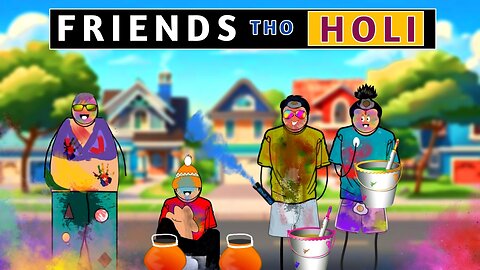 Friends tho Holi 😜😂| Babu nuvvena2.0 | Short content #babunuvvena2.0 #comedy #animation #telugufunny