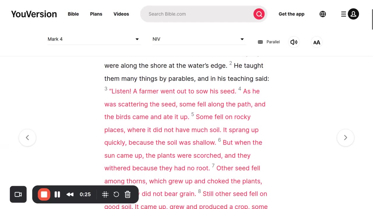 Mark 4 Parable of the Sower