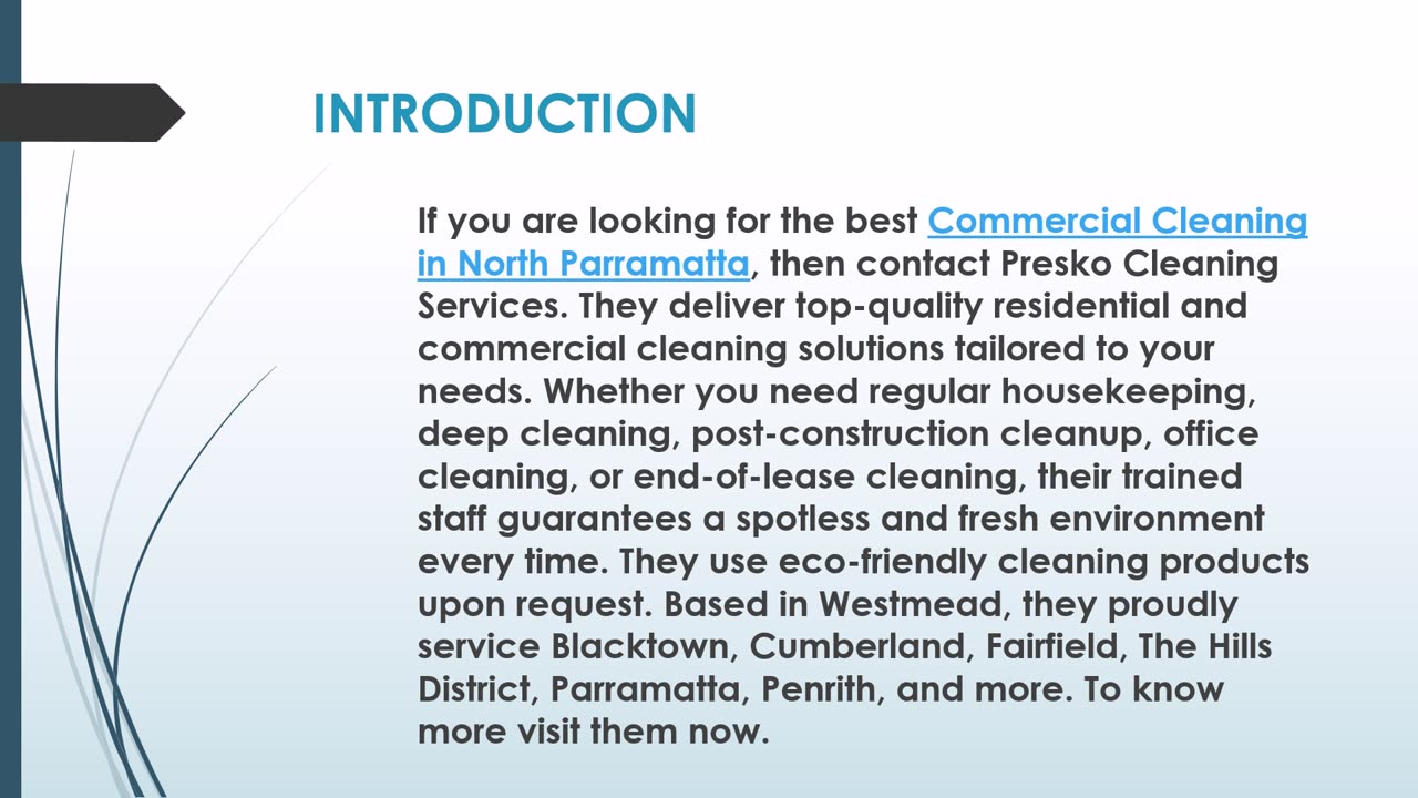 The best Office Cleaning in North Parramatta.