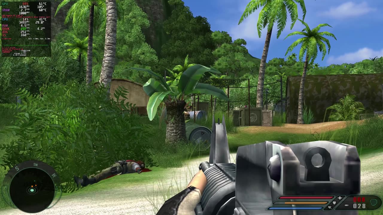 far cry 1 (2004) on linux short test rx 6700 xt 1440p