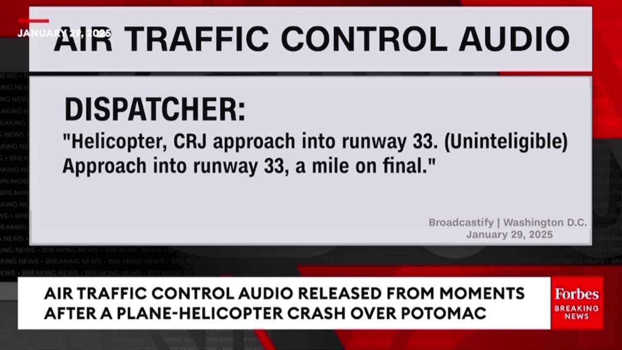 Air Traffic Control Audio Released From The Moments After Plane-Helicopter Crash Over Potomac