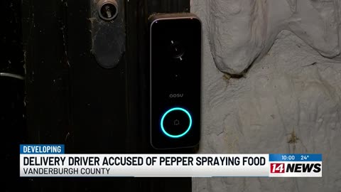 A DoorDash driver in Indiana has been accused of pepper-spraying food