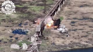 Ukrainian Missile Slams into Railroad Overpass