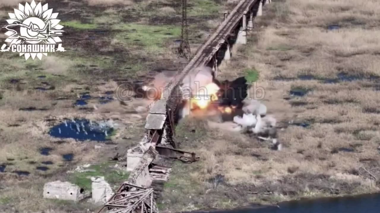 Ukrainian Missile Slams into Railroad Overpass