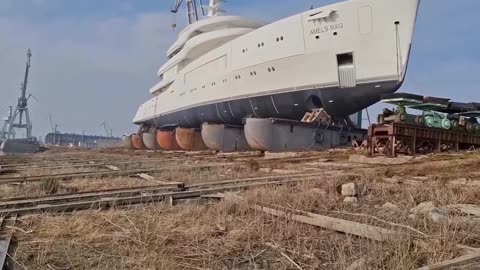 Launch of a super yacht