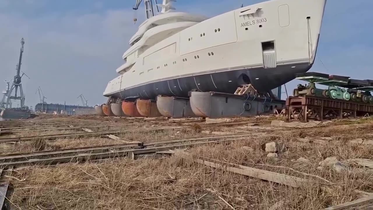 Launch of a super yacht