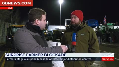 The farmers have blockaded a supermarket distribution depot in Peterborough