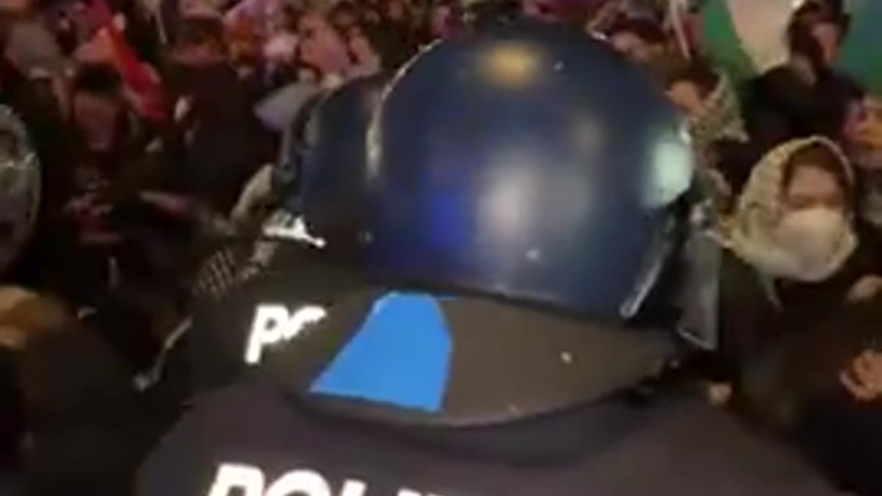 German police brutalizing women supporters to the Palestinian cause at the international women’s mar