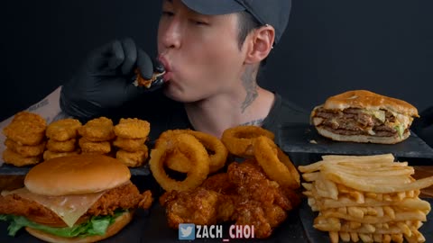 ASMR MUKBANG ¦ Fast Food, Big Mac, Chicken Nuggets, Onion Rings, Chicken Sandwich, Wings, Fries