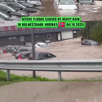 🌊Severe floods caused by heavy rain in Holmestrand, Norway 🇳🇴 (04.10.2025)