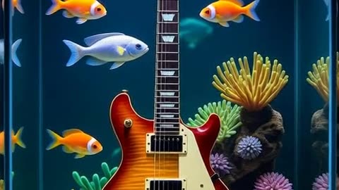 Guitar. Aquarium. ASMR Ai relaxation