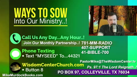 Mon Oct. 6th - Our Bible 700 With Mike Murdock..!!!