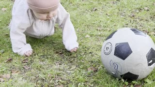 Garden fun 🌿⚽ Baby Kayla chasing a ball