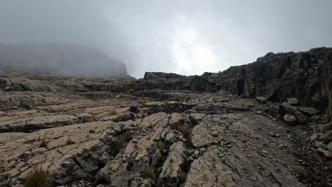 Reaching the clouds in Nevado Ampay (Abancay, Peru)