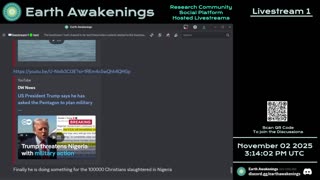 Earth Awakenings - Livestream 1 - #4119 - Live on Rumble/Youtube/X-Twitter/Twitch