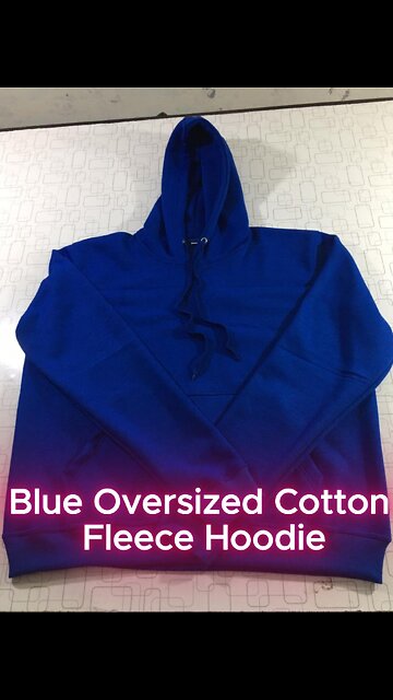 Stay Cozy in Our Blue Fleece Hoodie with Drawstring Hood