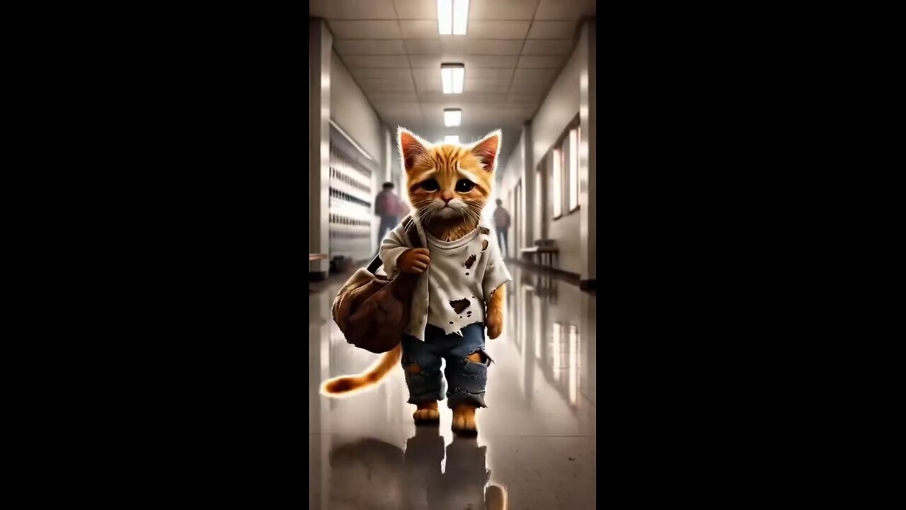 The poor little cat was laughed at because he was poor and couldn't afford new clothes