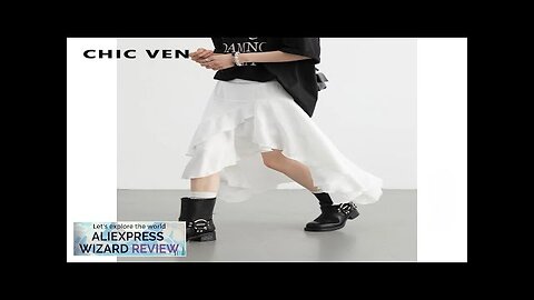 CHIC VEN Women Skirts High Waisted Irregular Ruffled Edge Skirt A-line Medium Review