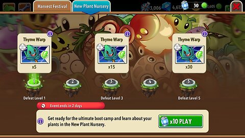 Plants vs Zombies 2 - Plant Nursery - Thyme Warp - September 2025