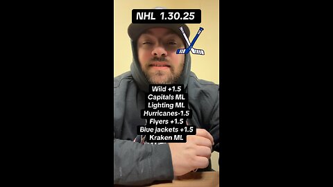 NHL bets 1/30/25