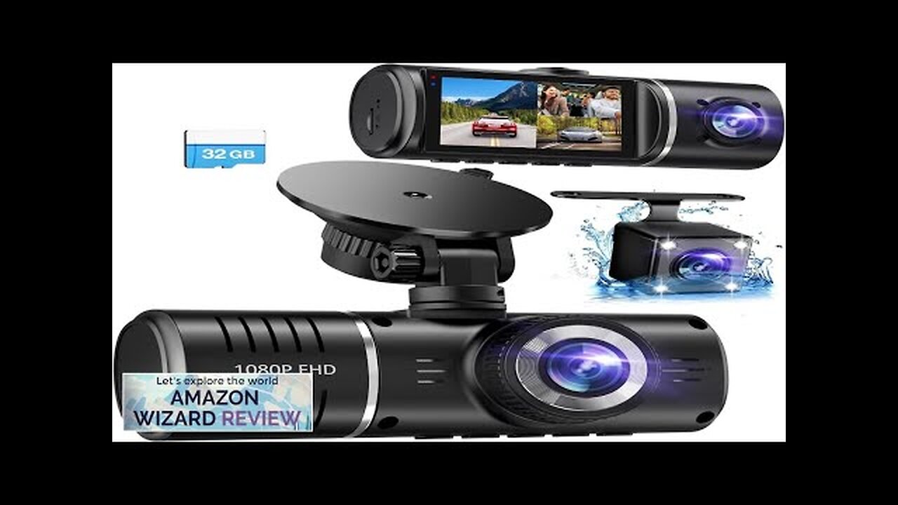 Dash Cam 3 Channel Dash Cam 1080P Dash Cam Front and Inside Review