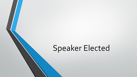 Speaker Elected