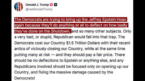 PRESS SEC. ON EPSTEIN FILES: "This is truly a manufactured hoax by the Democrat Party."