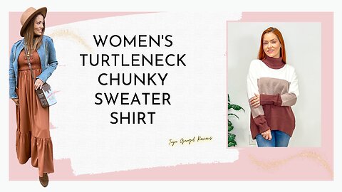 Women's turtleneck chunky sweater shirt review