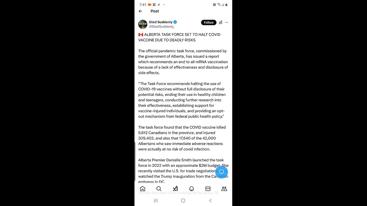 Alberta report on covid vaccine