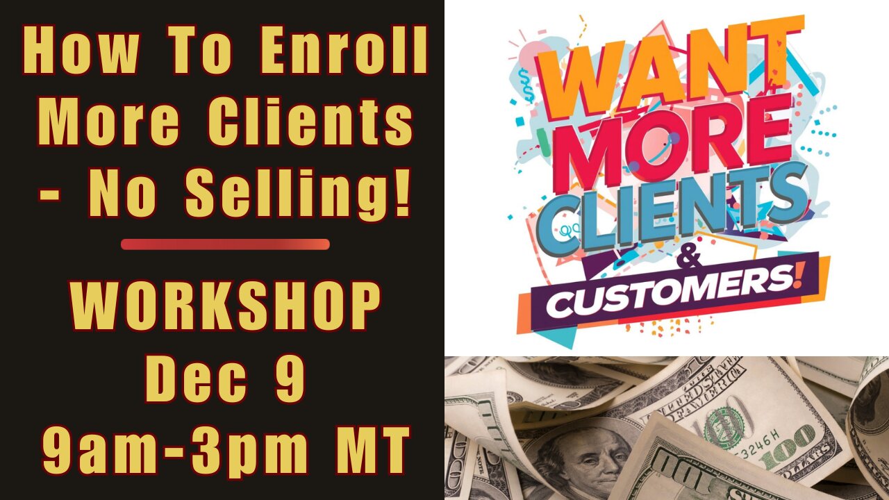 395 TODAY! FREE Live Workshop: Enroll With Ease - Be Sales Ready In A Day! Tues 12/9 @ 9am MT to 3pm MT with Kristina Jensen | REGISTER LINK IN NOTES