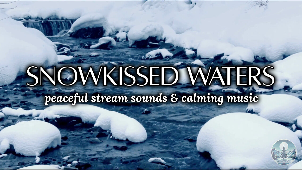Peaceful Winter Stream & Calming Music for Deep Relaxation ❄️💦🎶 | Sounds of Nature