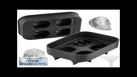 VEVOR Skull Ice Cube Tray 4-Grid Skull Ice Ball Maker Flexible Black Review