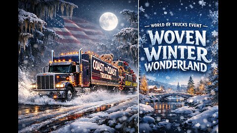 🚛🎄OVERNIGHT COAST TO COAST AM TRUCKING IN THE SNOW OF ATS'S WOVEN WONDERS WINTERLAND: CHRISTMAS HAULIN! ICE ROAD TRUCKERS TV SLEEP STREAM TOO #CHRISTMAS