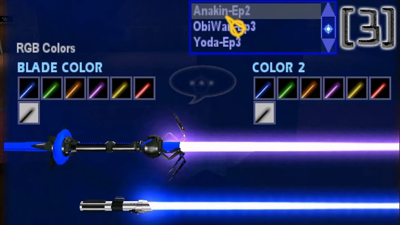 Teaching Skineri how to play Jedi Knight: Preparation 3 - Lightsaber Selection [CZ/EN]