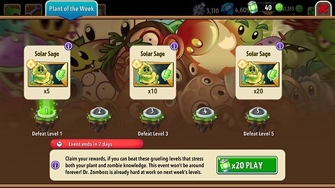 Plants vs Zombies 2 - Plant of the Week - Solar Sage - December 2025