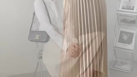 Women's High-Quality Pleated Skirt with Chiffon Liner