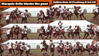 Prototype 329: Buffalo State's Marquis Artis blocks punt vs Frostburg