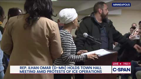 Rep. Ilhan Omar SPRAYED BY MAGA PROTESTER In Town Hall Meeting in Minneapolis Minnesota