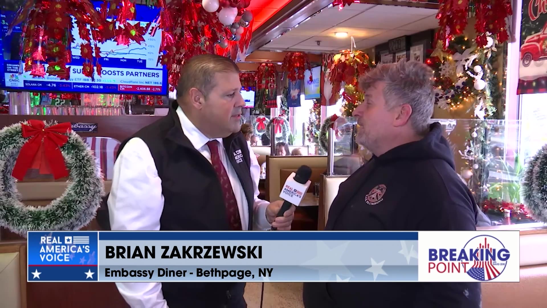 WORKING-CLASS NEW YORKERS SOUND OFF AT THE EMBASSY DINER